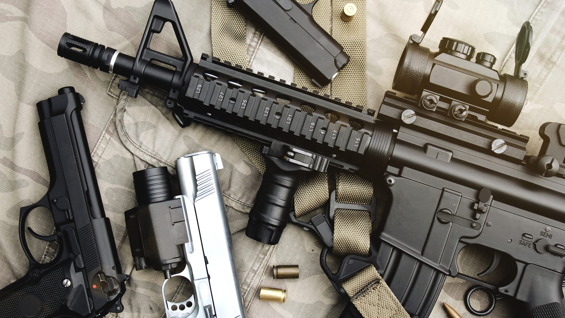 AR-15 and handguns